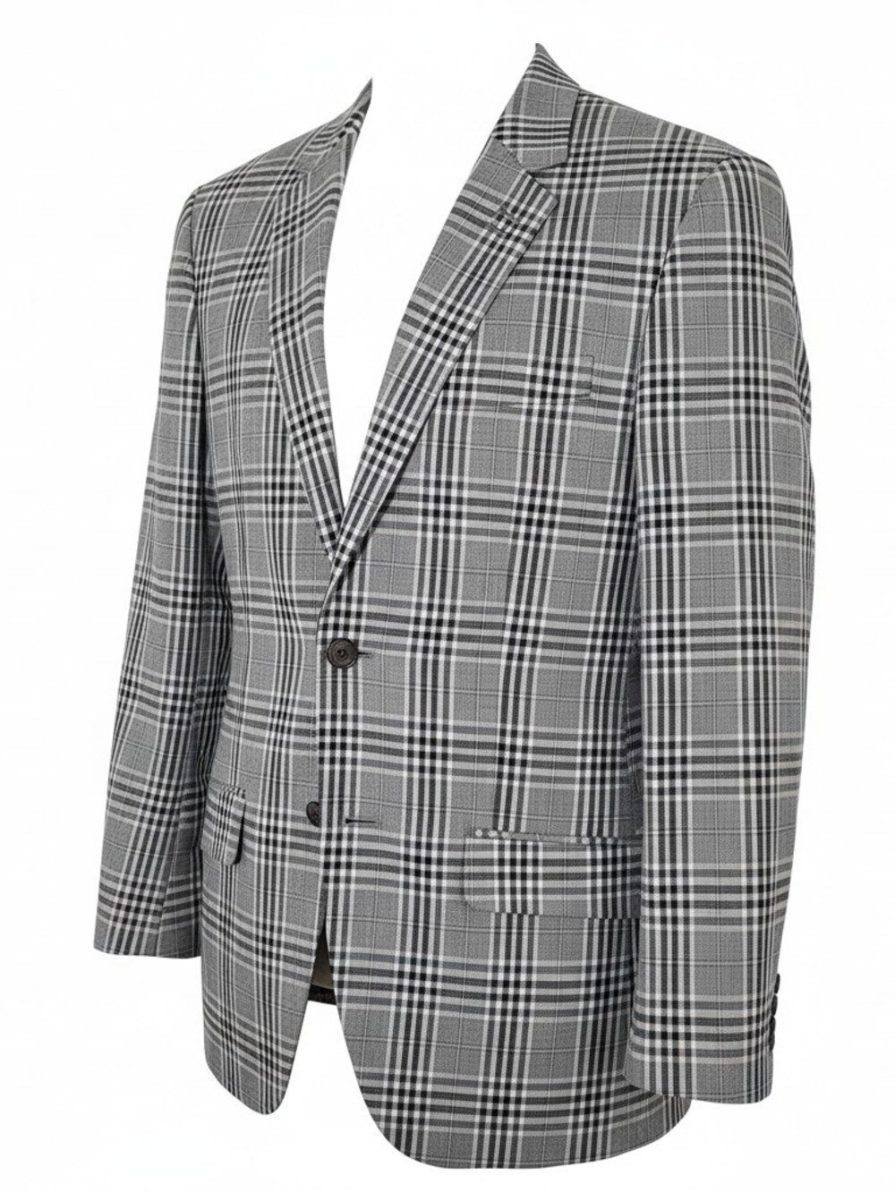 Haggar 1926 Originals Men's Gray Black Plaid Blazer Sport Coat 2 Button